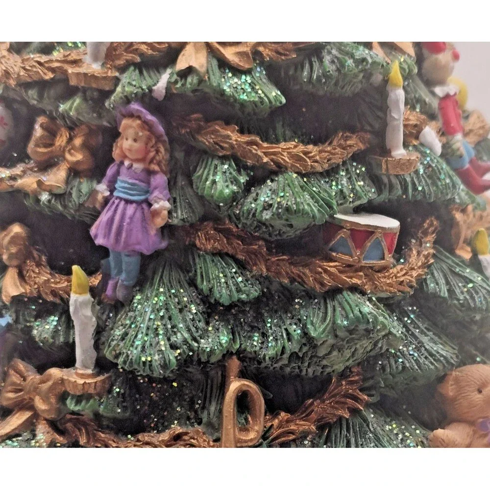 San Francisco Music Box Rotating Victorian Tree Plays 12 Days Xmas Hand Painted
